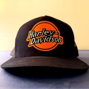 Harley-Davidson Heritage Logo Black Snapback Trucker Hat | Structured | NWOT